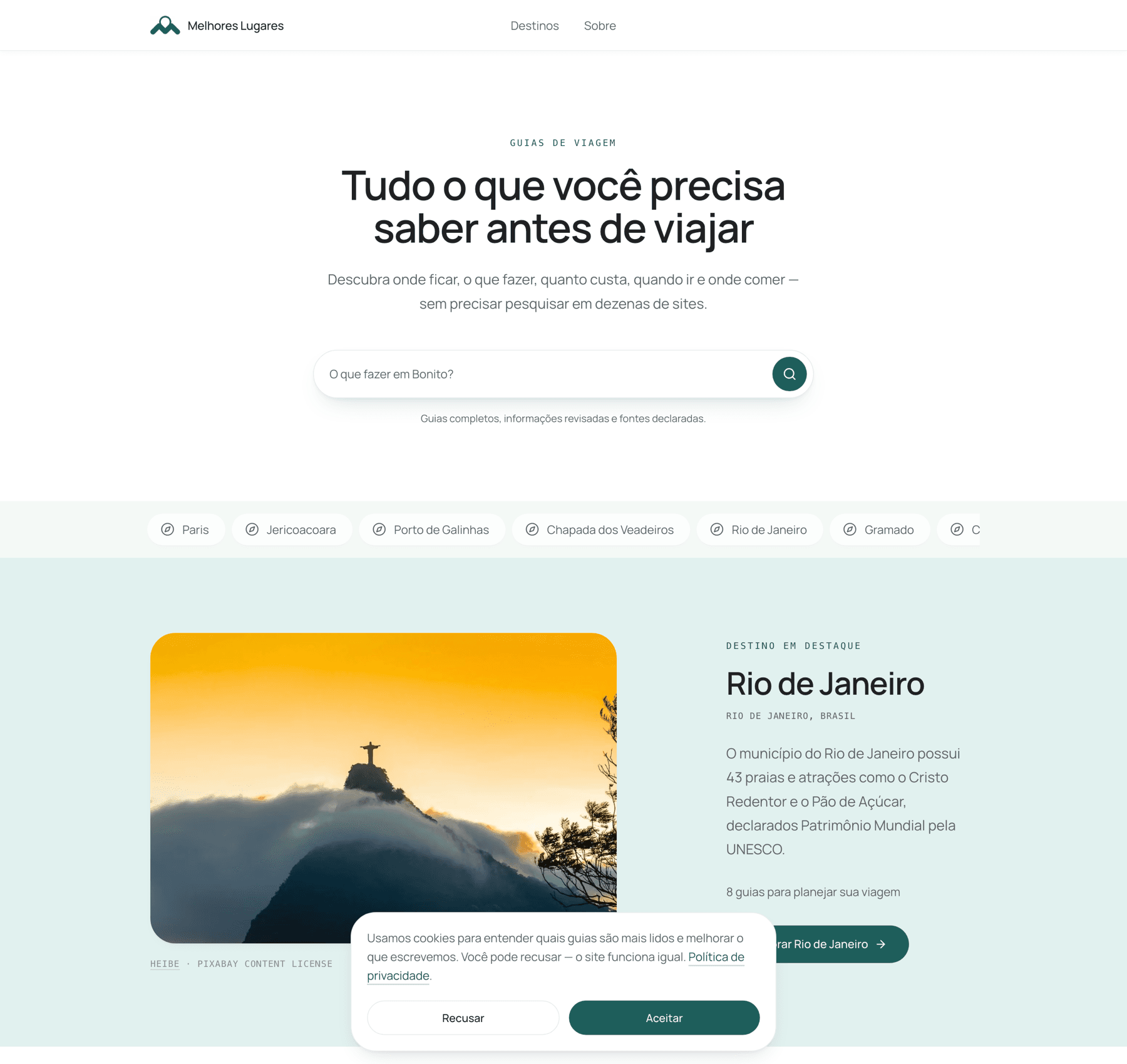 Tela do produto Melhores Lugares